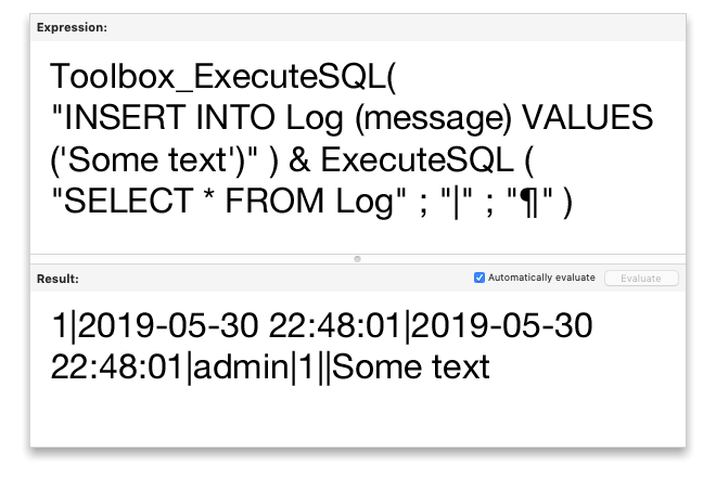 Execute SQL Commands