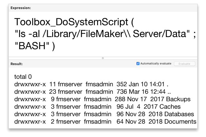 Execute FileMaker Scripts or System Shell Scripts