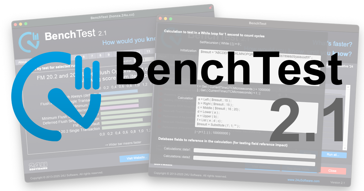 BenchTest 2.1 released | 24U Software
