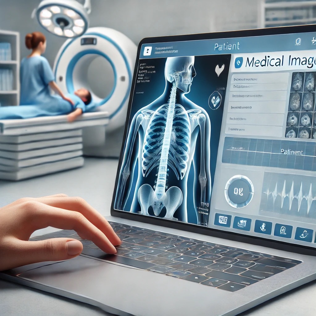 Illustration of medical device communication using the DICOM protocol.