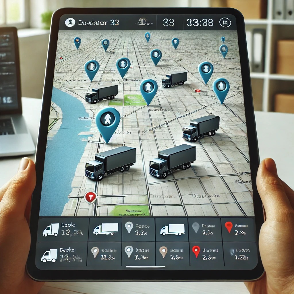 Illustration of driver tracking and route planning using FileMaker and OpenStreetMap.